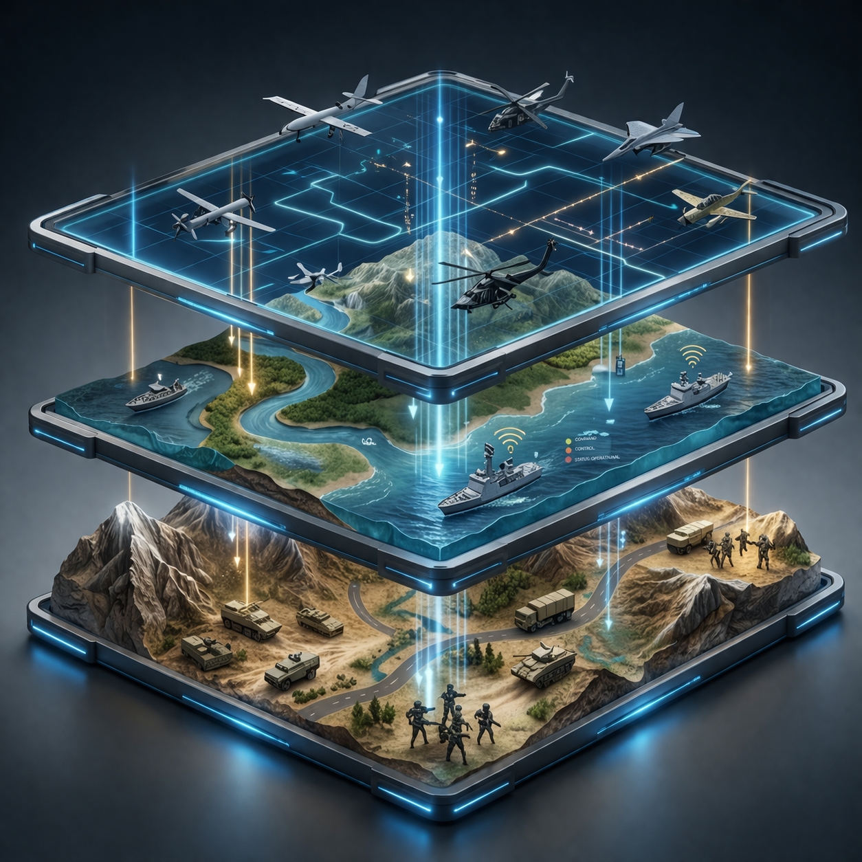 Ecosistema de comunicaciones NEXXO C2 — tres dominios integrados